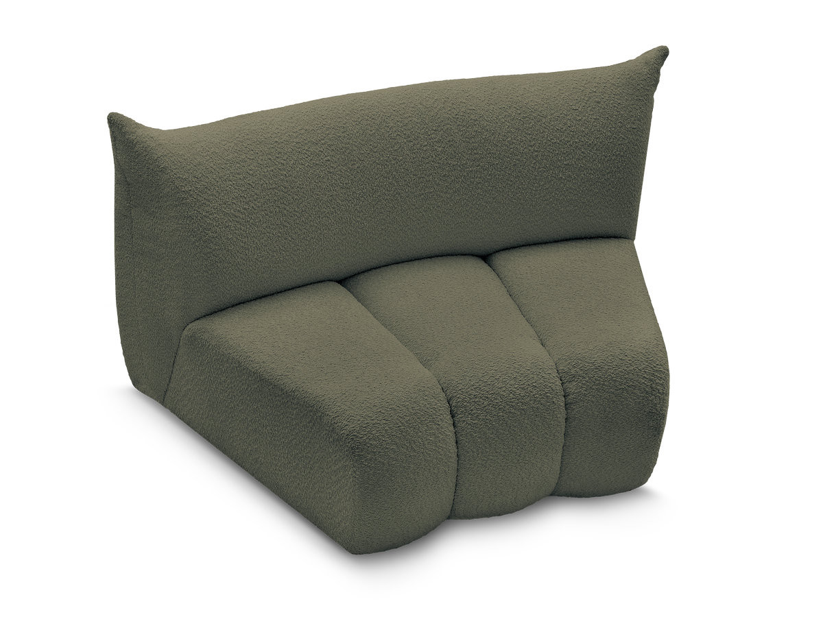 Chauffeuse 1 place incurvée pour canapé modulable AZRA tissu bouclette