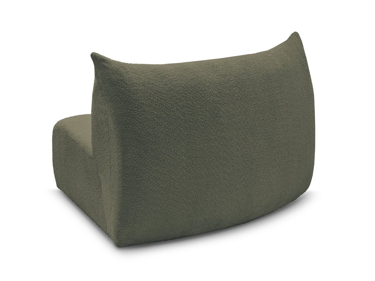 Chauffeuse 1 place incurvée pour canapé modulable AZRA tissu bouclette