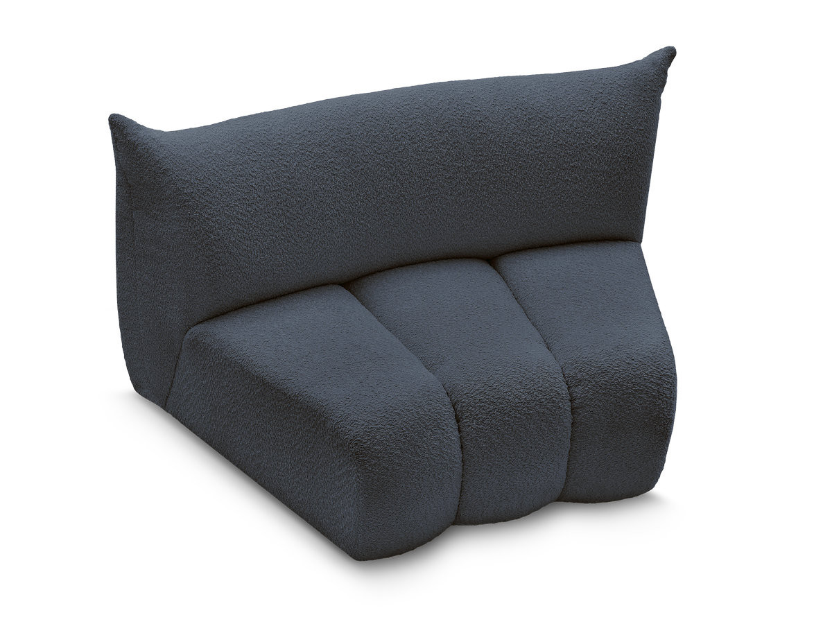 Chauffeuse 1 place incurvée pour canapé modulable AZRA tissu bouclette