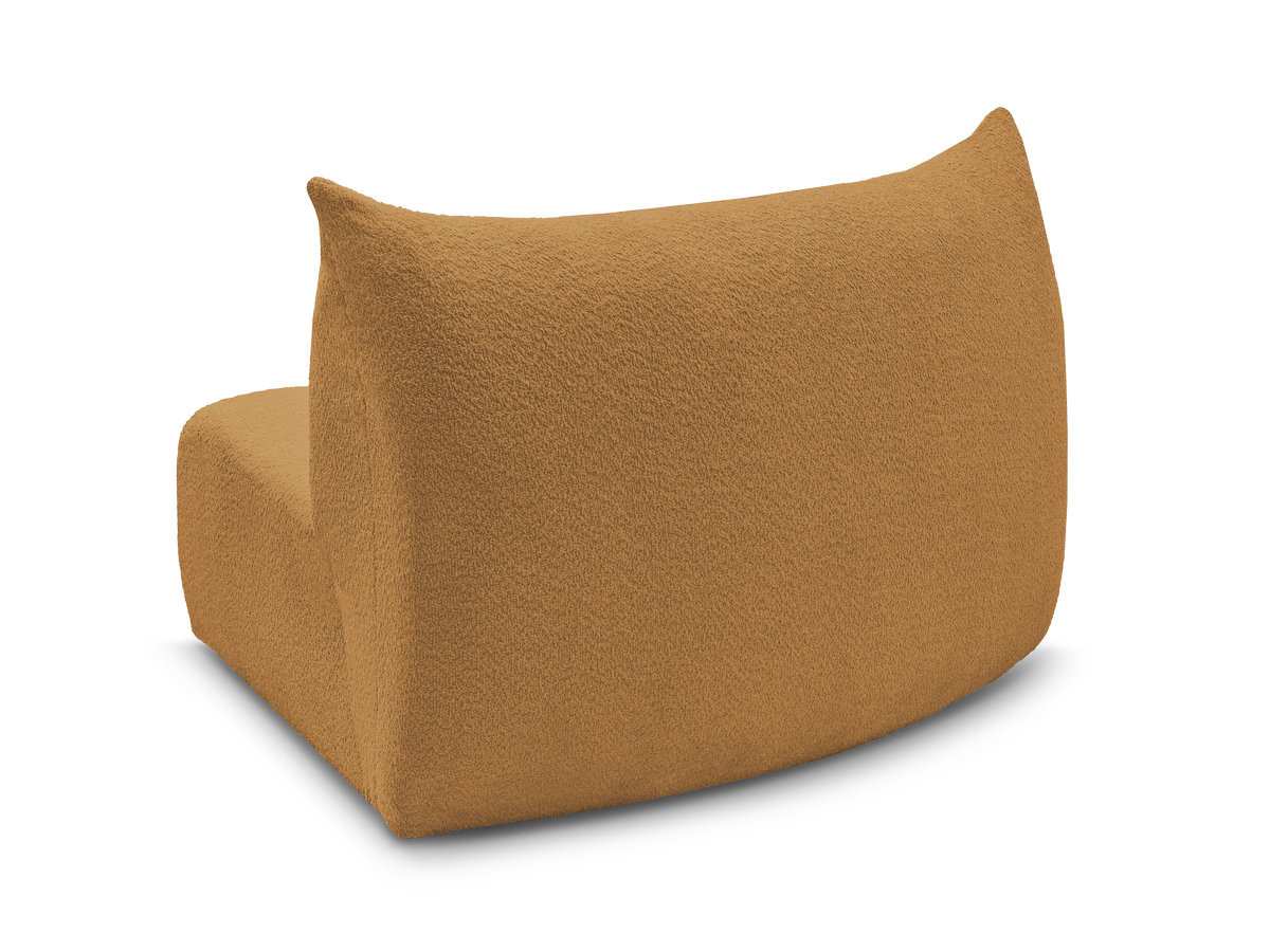 Chauffeuse 1 place incurvée pour canapé modulable AZRA tissu bouclette