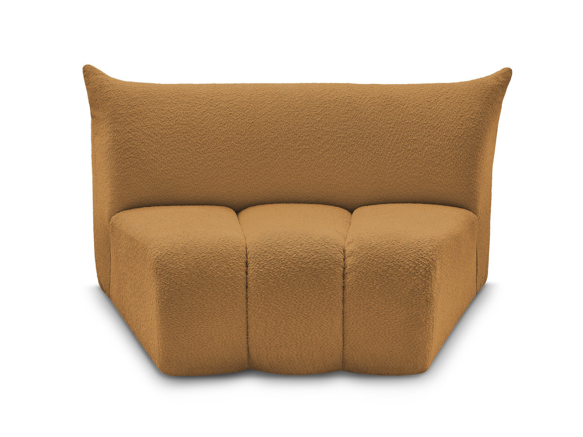 Chauffeuse 1 place incurvée pour canapé modulable AZRA tissu bouclette