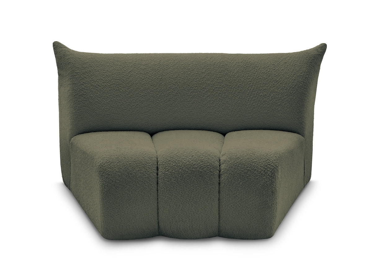 Chauffeuse 1 place incurvée pour canapé modulable AZRA tissu bouclette