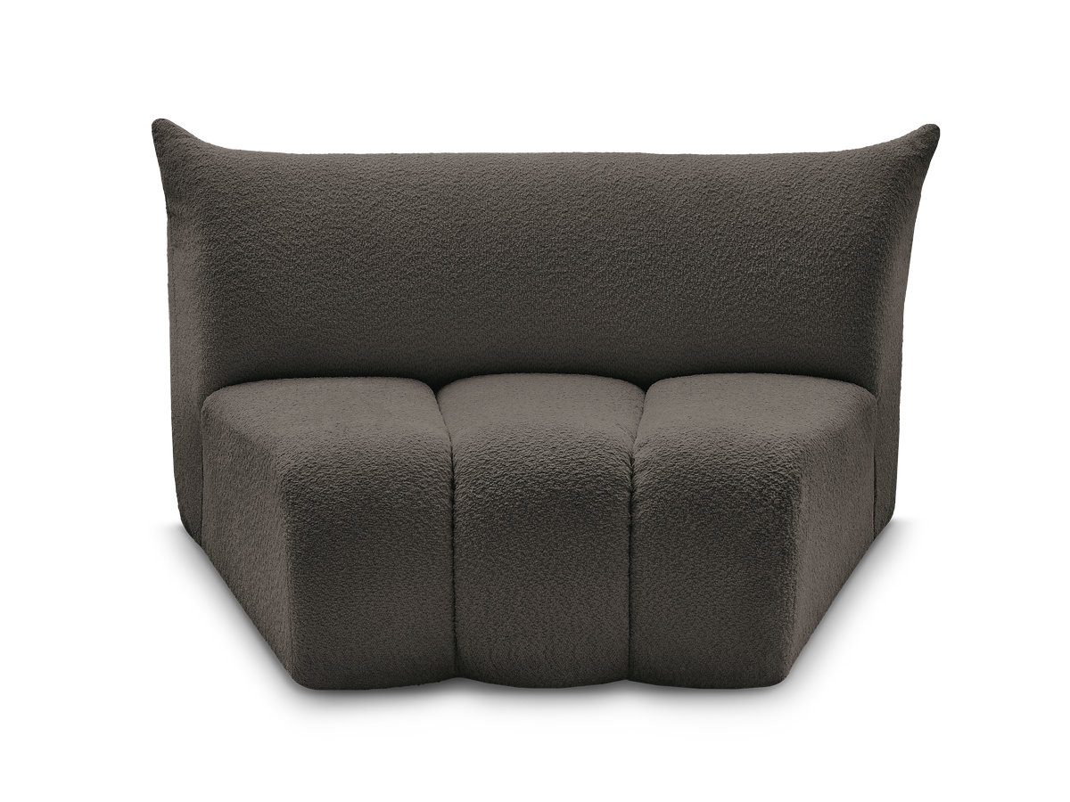 Chauffeuse 1 place incurvée pour canapé modulable AZRA tissu bouclette