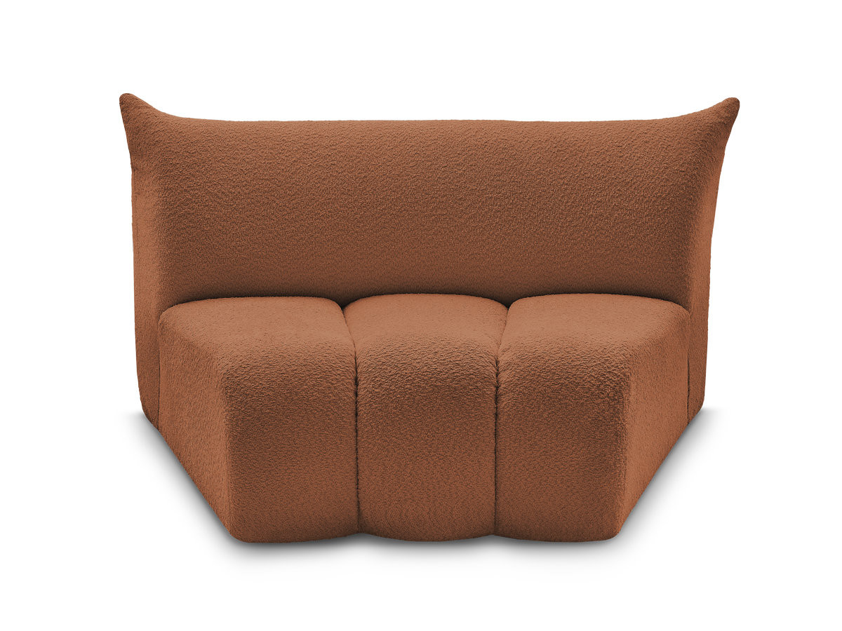 Chauffeuse 1 place incurvée pour canapé modulable AZRA tissu bouclette