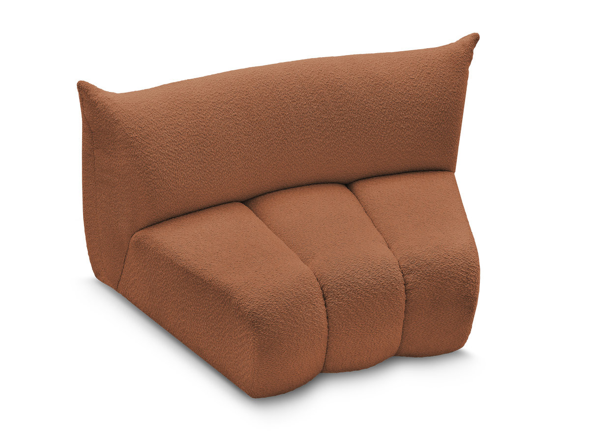 Chauffeuse 1 place incurvée pour canapé modulable AZRA tissu bouclette