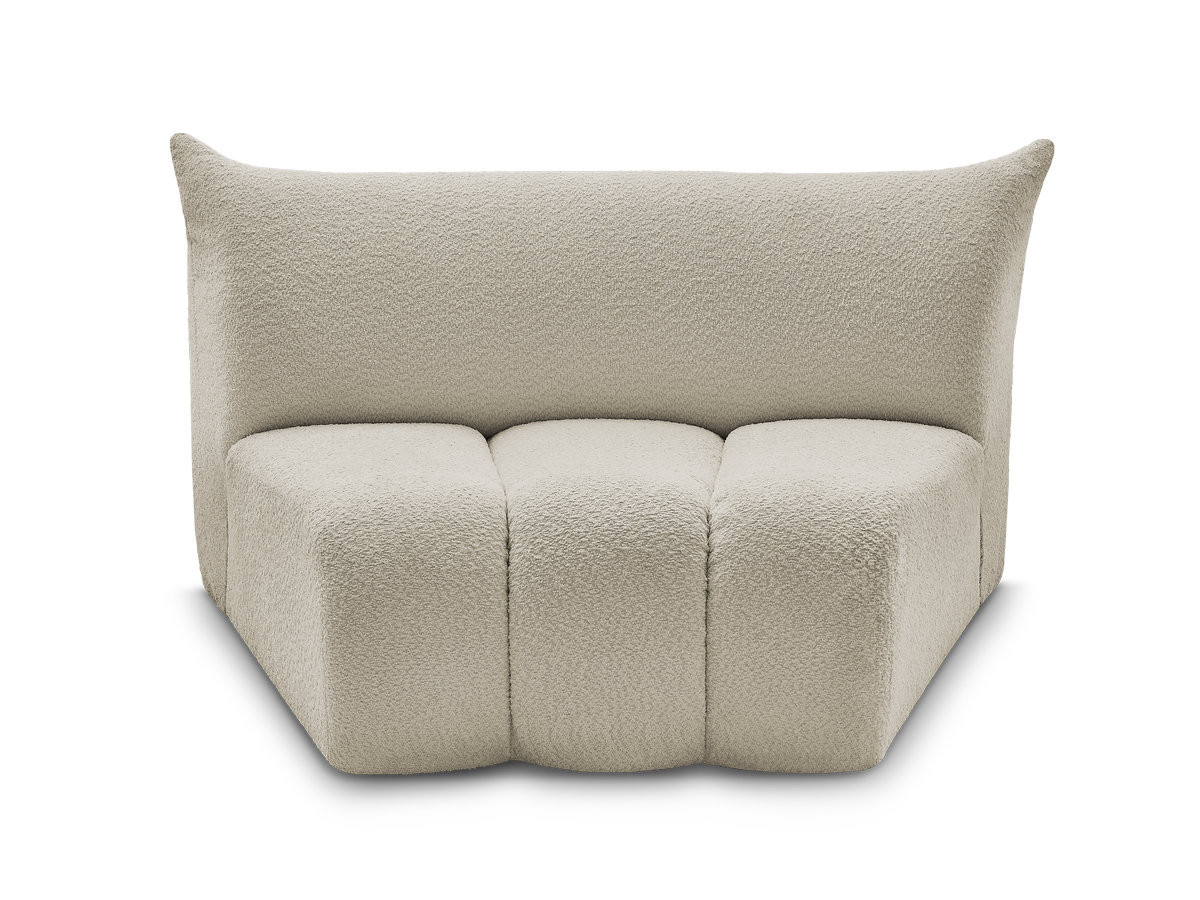 Chauffeuse 1 place incurvée pour canapé modulable AZRA tissu bouclette