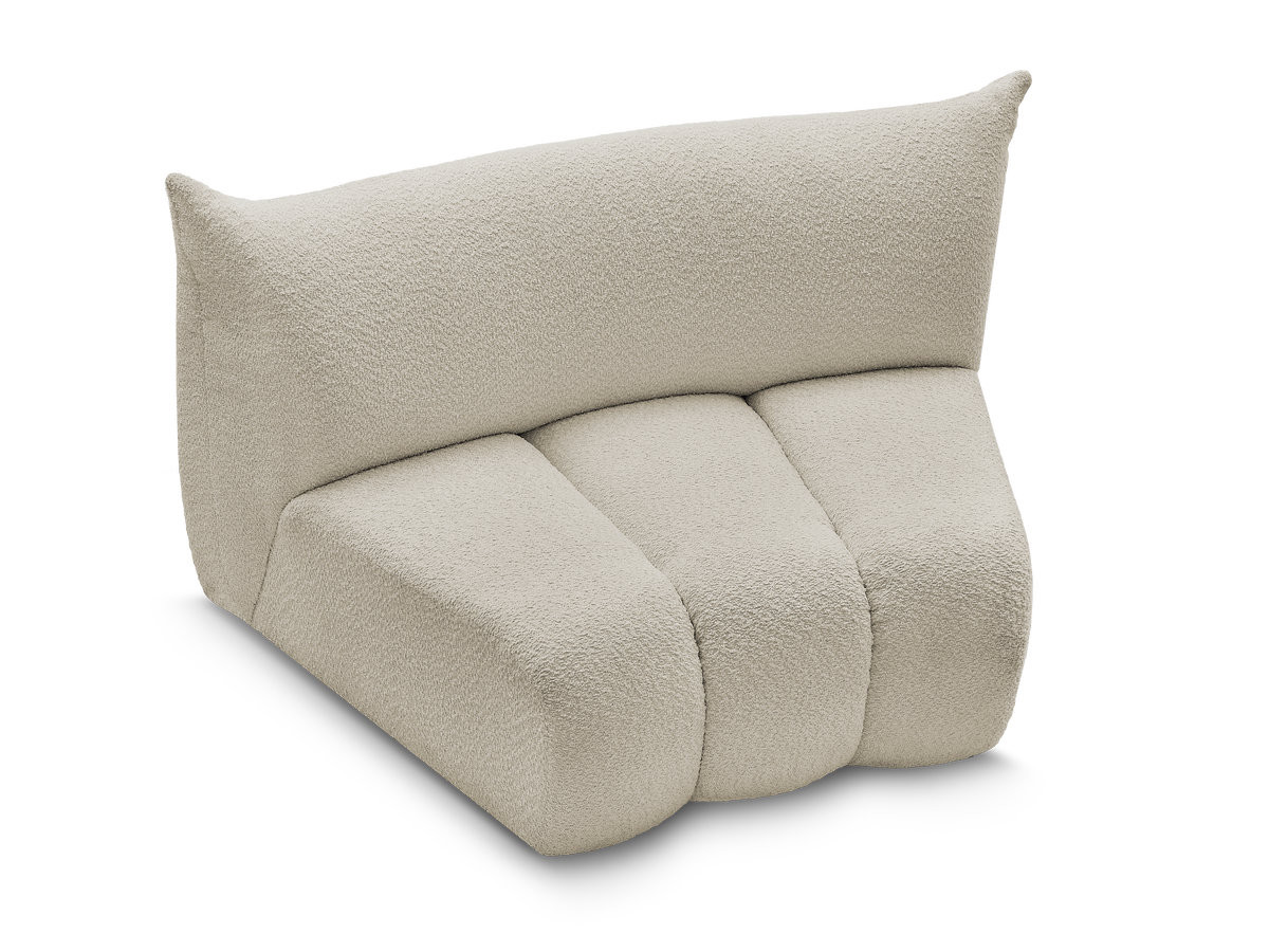 Chauffeuse 1 place incurvée pour canapé modulable AZRA tissu bouclette