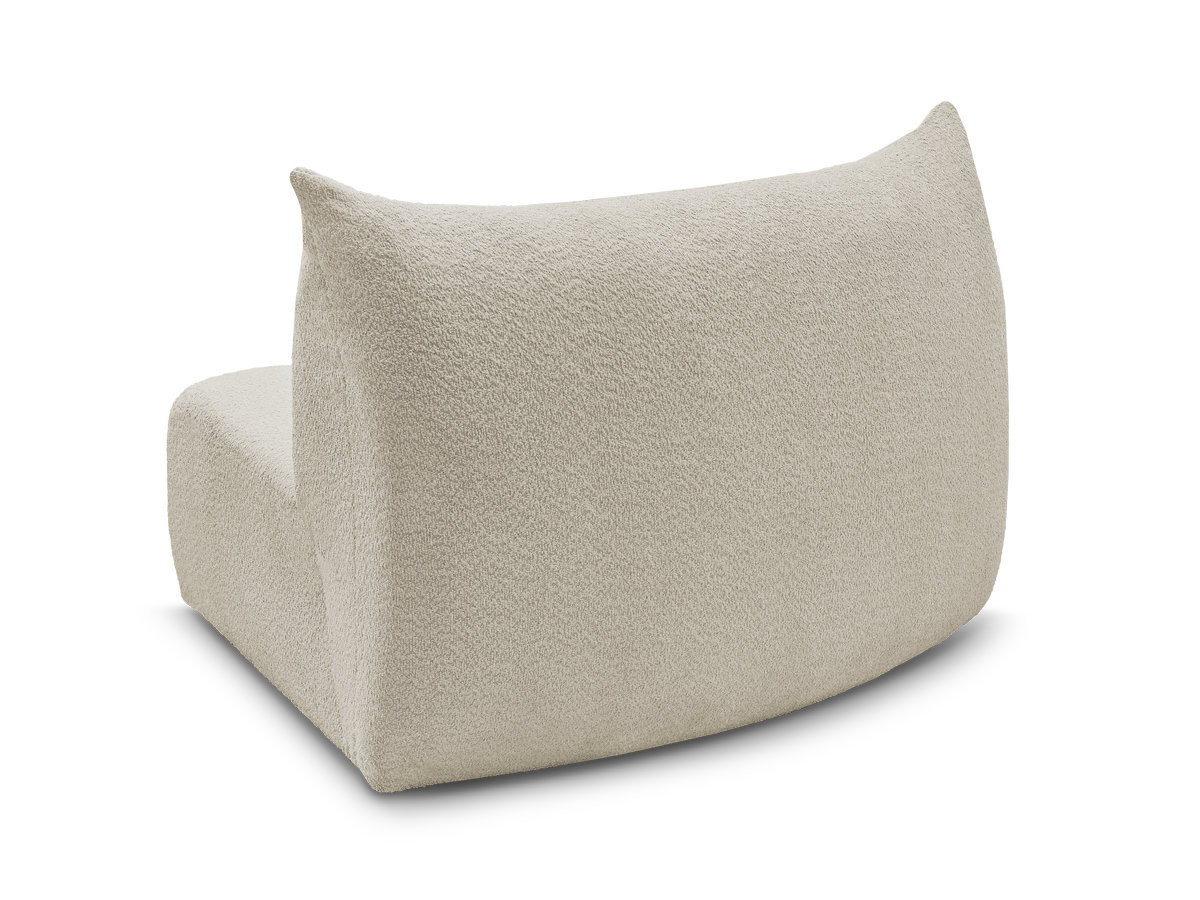 Chauffeuse 1 place incurvée pour canapé modulable AZRA tissu bouclette