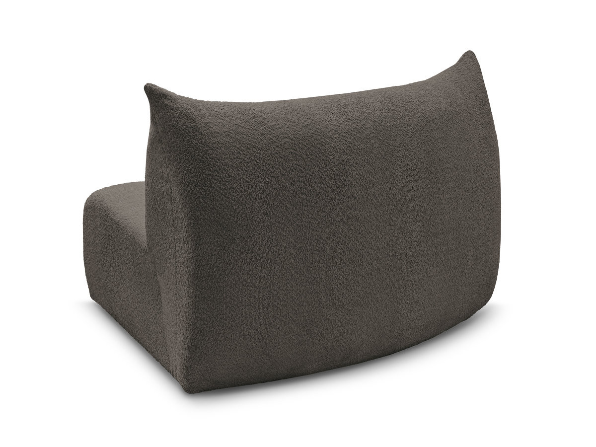 Chauffeuse 1 place incurvée pour canapé modulable AZRA tissu bouclette