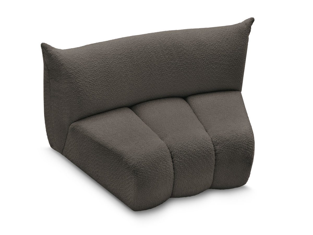 Chauffeuse 1 place incurvée pour canapé modulable AZRA tissu bouclette