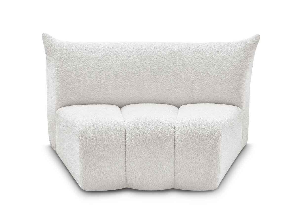 Chauffeuse 1 place incurvée pour canapé modulable AZRA tissu bouclette