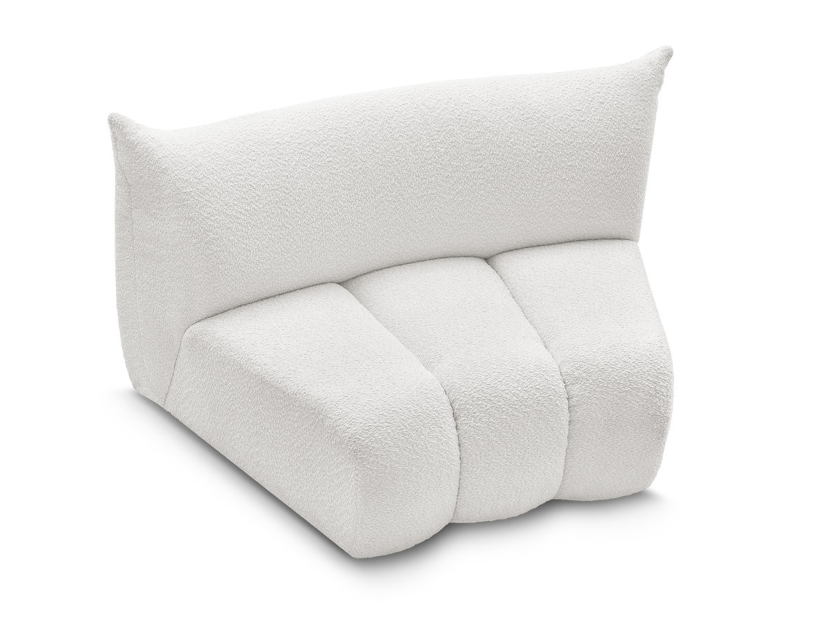 Chauffeuse 1 place incurvée pour canapé modulable AZRA tissu bouclette