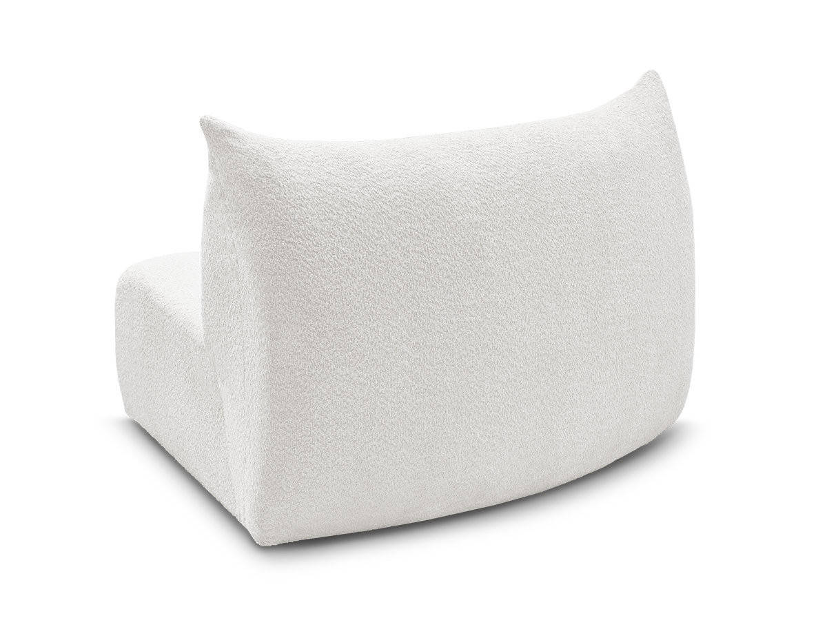 Chauffeuse 1 place incurvée pour canapé modulable AZRA tissu bouclette