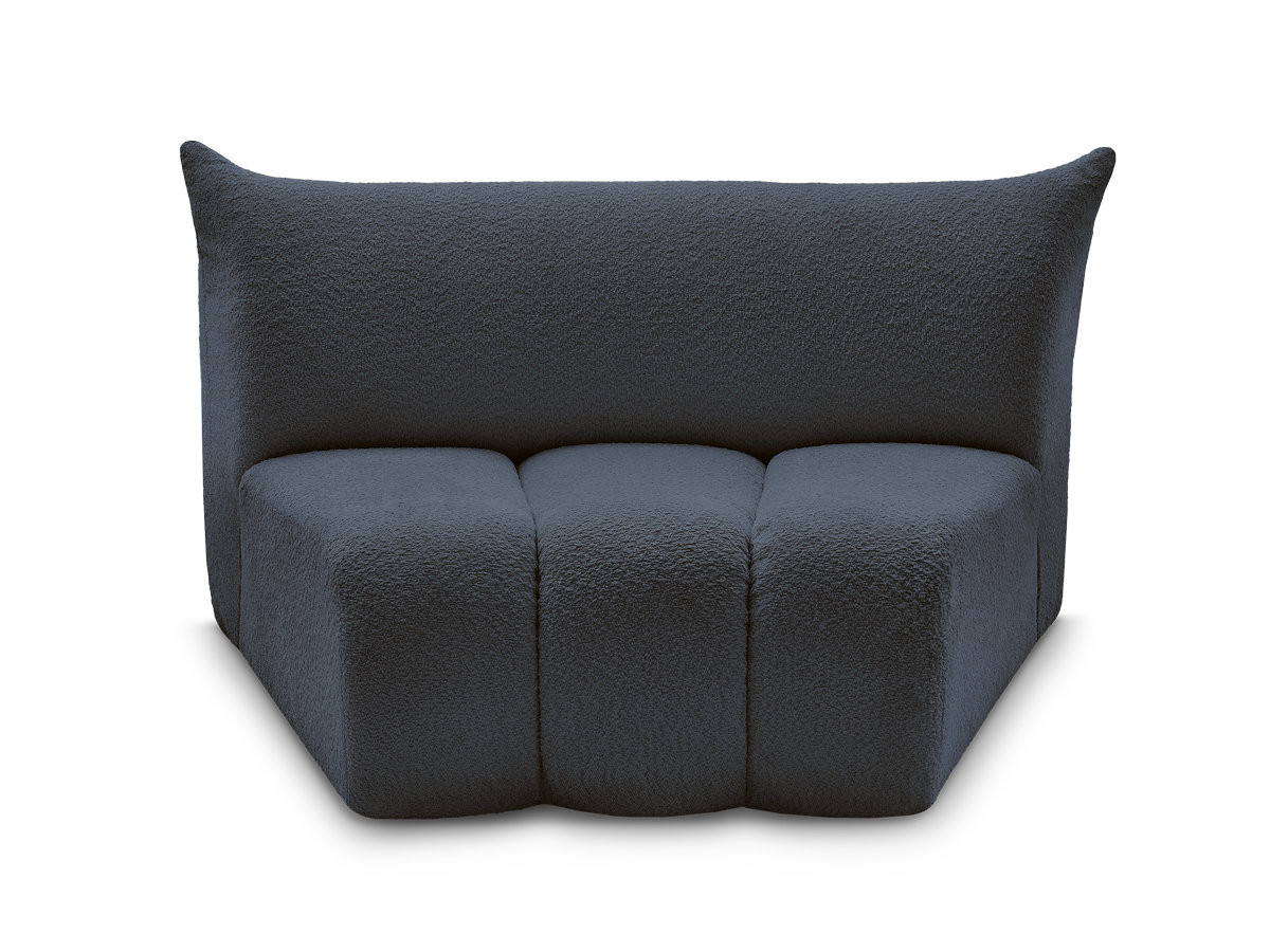 Chauffeuse 1 place incurvée pour canapé modulable AZRA tissu bouclette