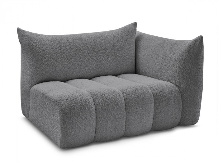 Chauffeuse 2 place avec accoudoir pour canapé modulable AZRA tissu bouclette