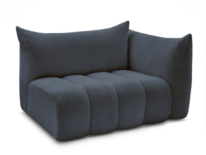 Chauffeuse 2 place avec accoudoir pour canapé modulable AZRA tissu bouclette