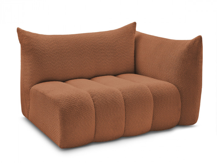 Chauffeuse 2 place avec accoudoir pour canapé modulable AZRA tissu bouclette