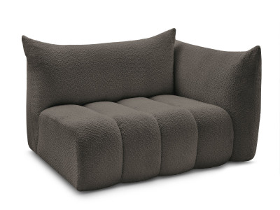 Chauffeuse 2 places avec accoudoir pour canapé modulable AZRA tissu bouclette