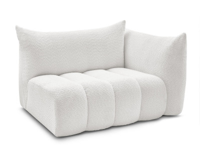 Chauffeuse 2 places avec accoudoir pour canapé modulable AZRA tissu bouclette