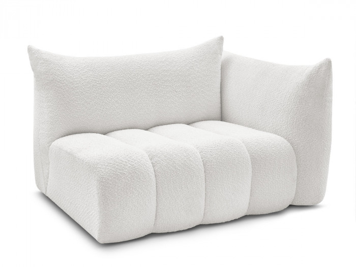 Chauffeuse 2 place avec accoudoir pour canapé modulable AZRA tissu bouclette