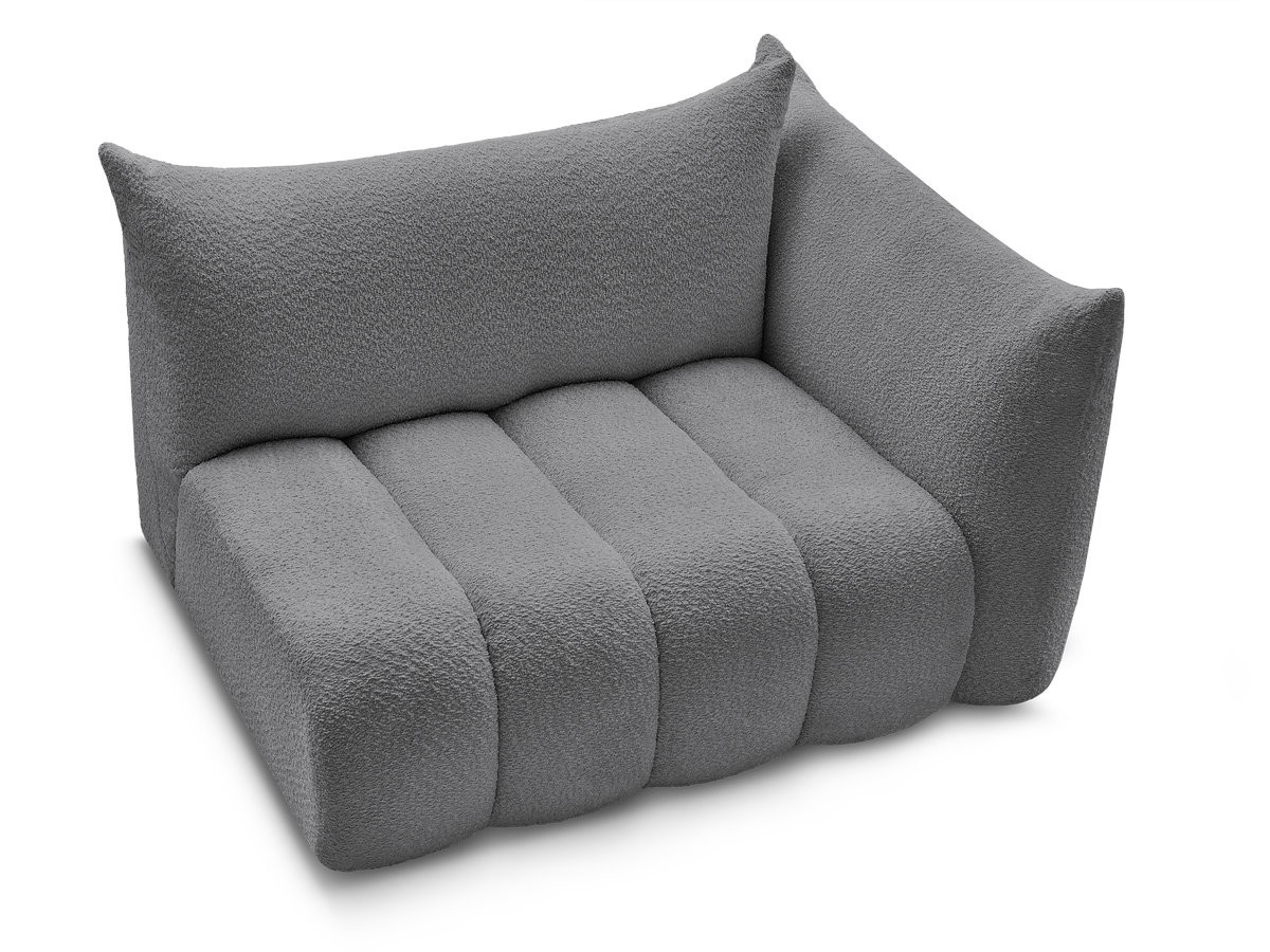 Chauffeuse 2 place avec accoudoir pour canapé modulable AZRA tissu bouclette