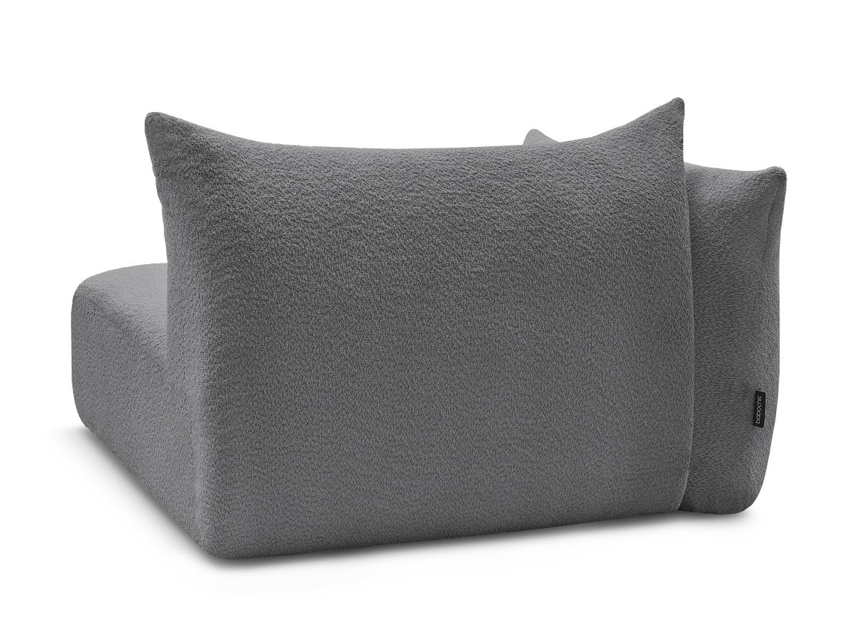 Chauffeuse 2 place avec accoudoir pour canapé modulable AZRA tissu bouclette