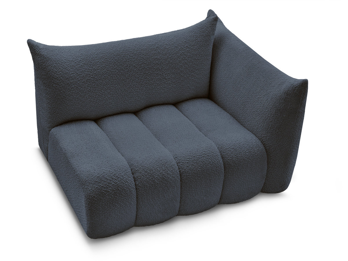 Chauffeuse 2 place avec accoudoir pour canapé modulable AZRA tissu bouclette