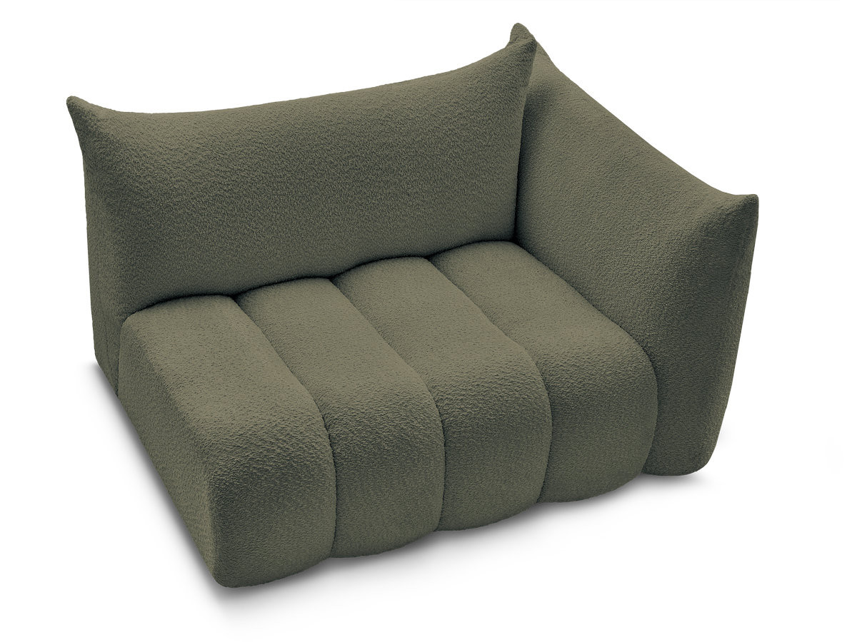 Chauffeuse 2 place avec accoudoir pour canapé modulable AZRA tissu bouclette