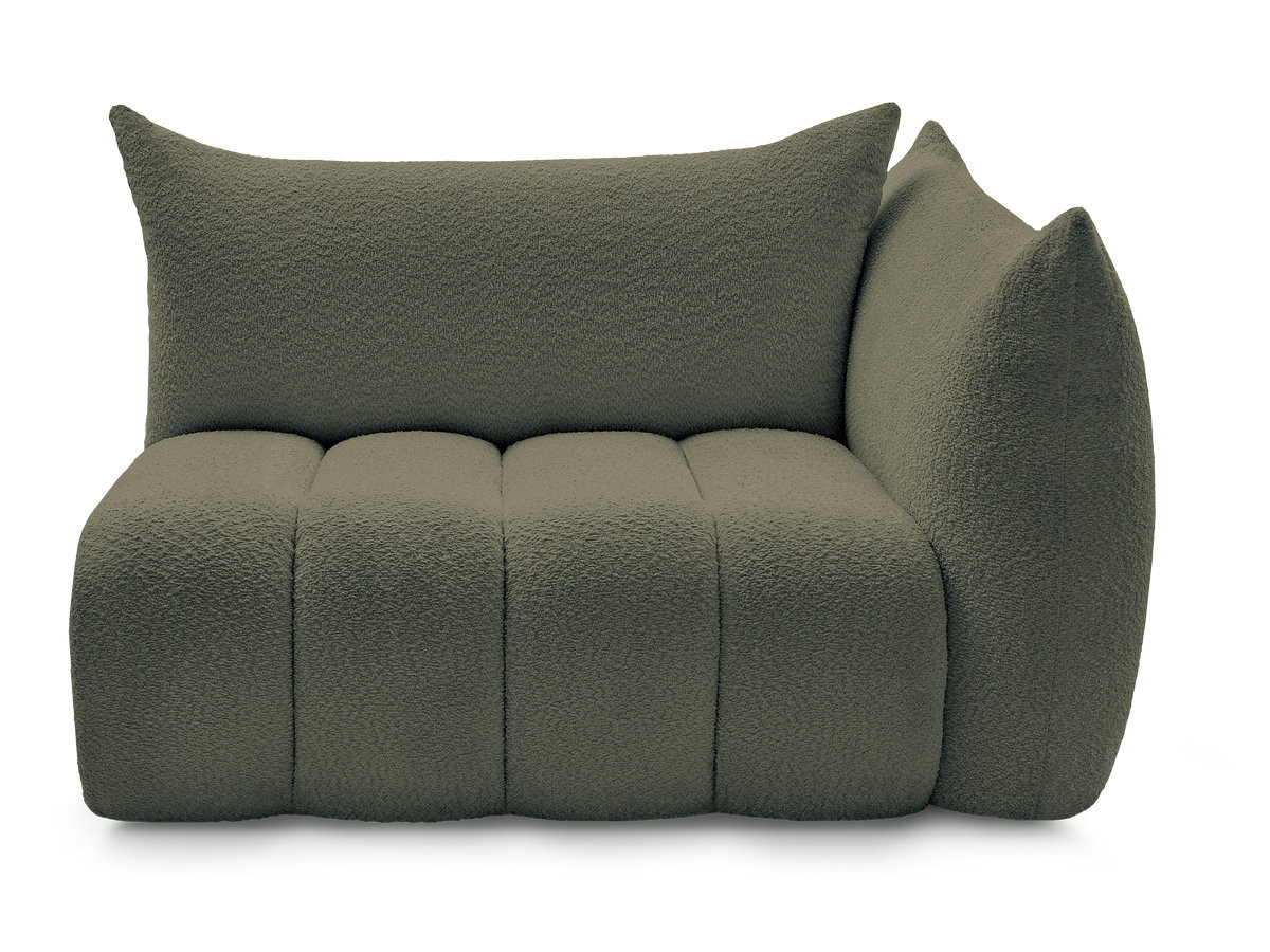 Chauffeuse 2 place avec accoudoir pour canapé modulable AZRA tissu bouclette