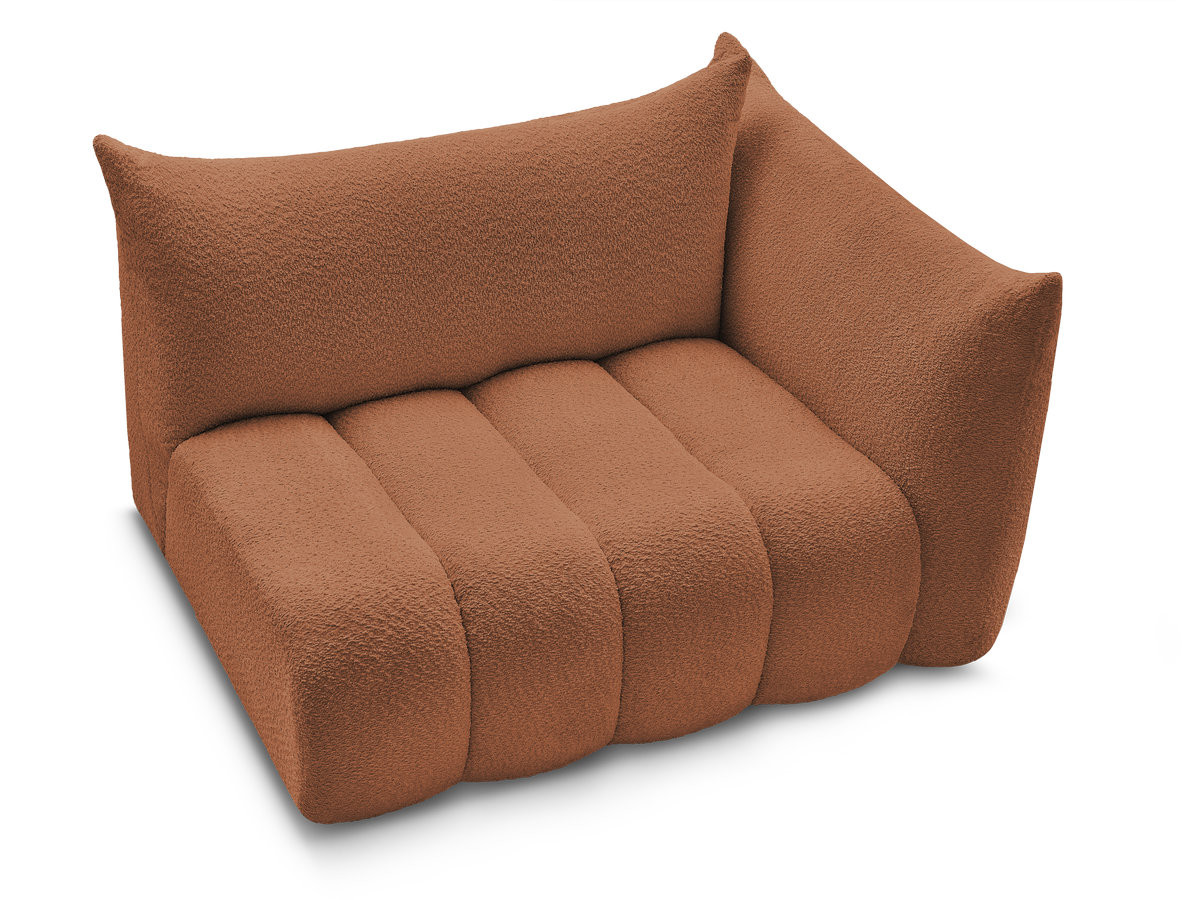 Chauffeuse 2 place avec accoudoir pour canapé modulable AZRA tissu bouclette