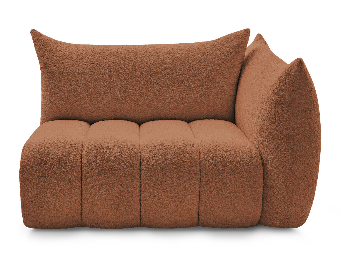 Chauffeuse 2 place avec accoudoir pour canapé modulable AZRA tissu bouclette