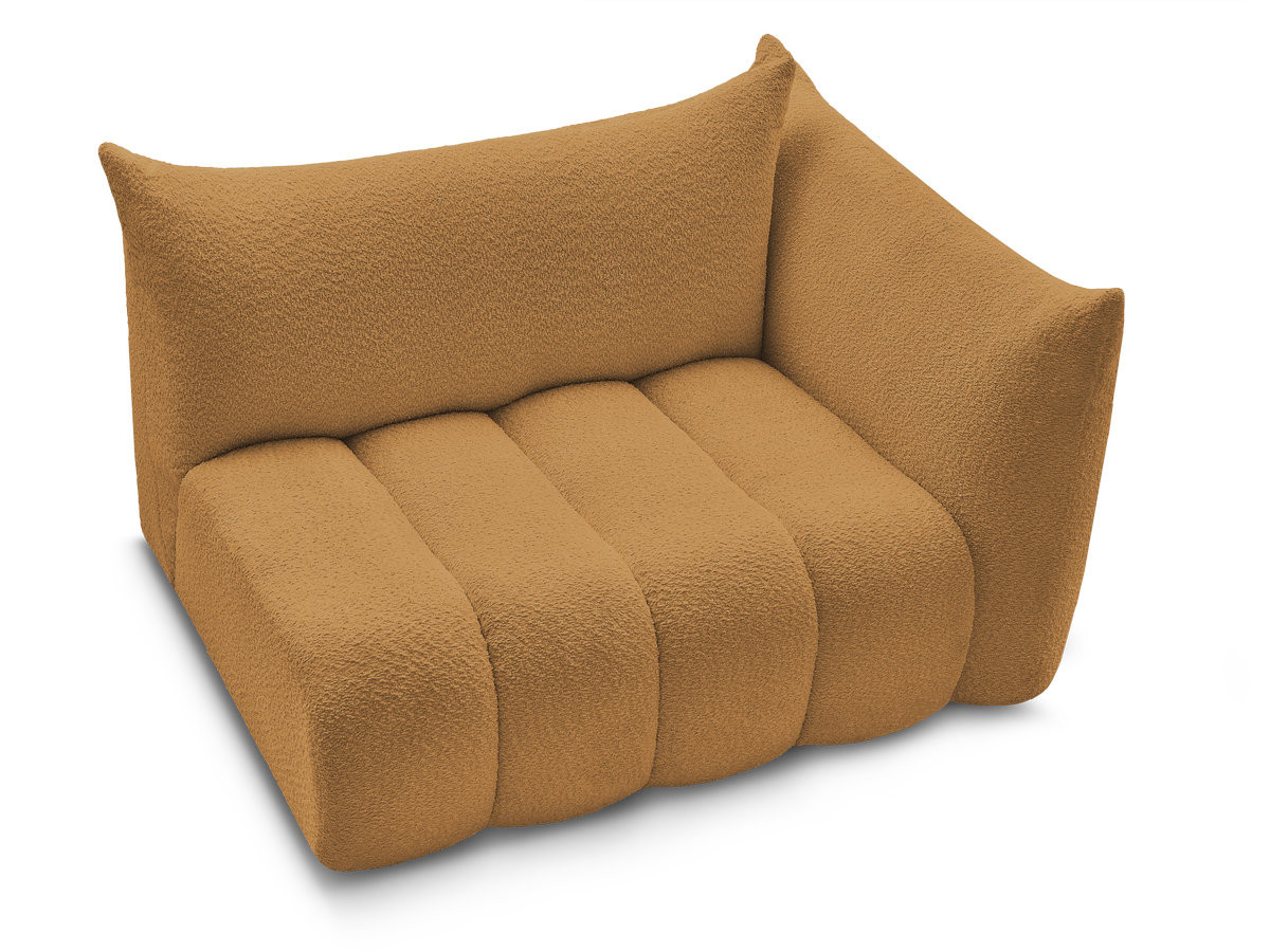 Chauffeuse 2 place avec accoudoir pour canapé modulable AZRA tissu bouclette