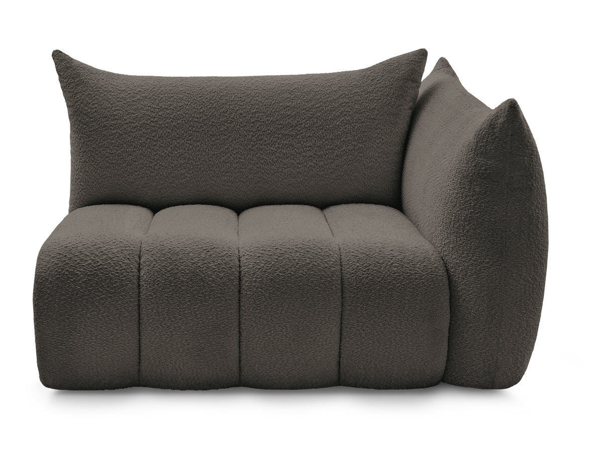 Chauffeuse 2 place avec accoudoir pour canapé modulable AZRA tissu bouclette