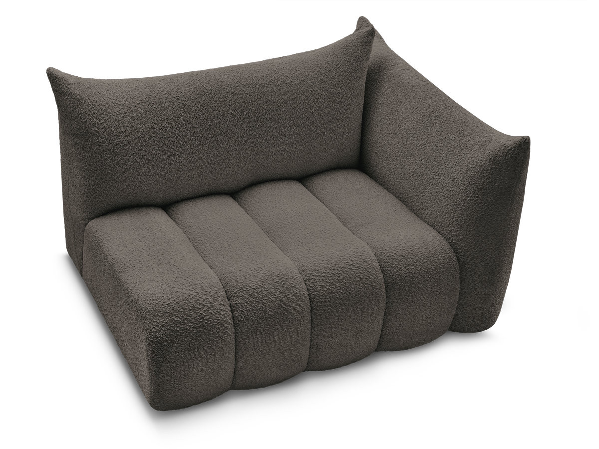 Chauffeuse 2 place avec accoudoir pour canapé modulable AZRA tissu bouclette