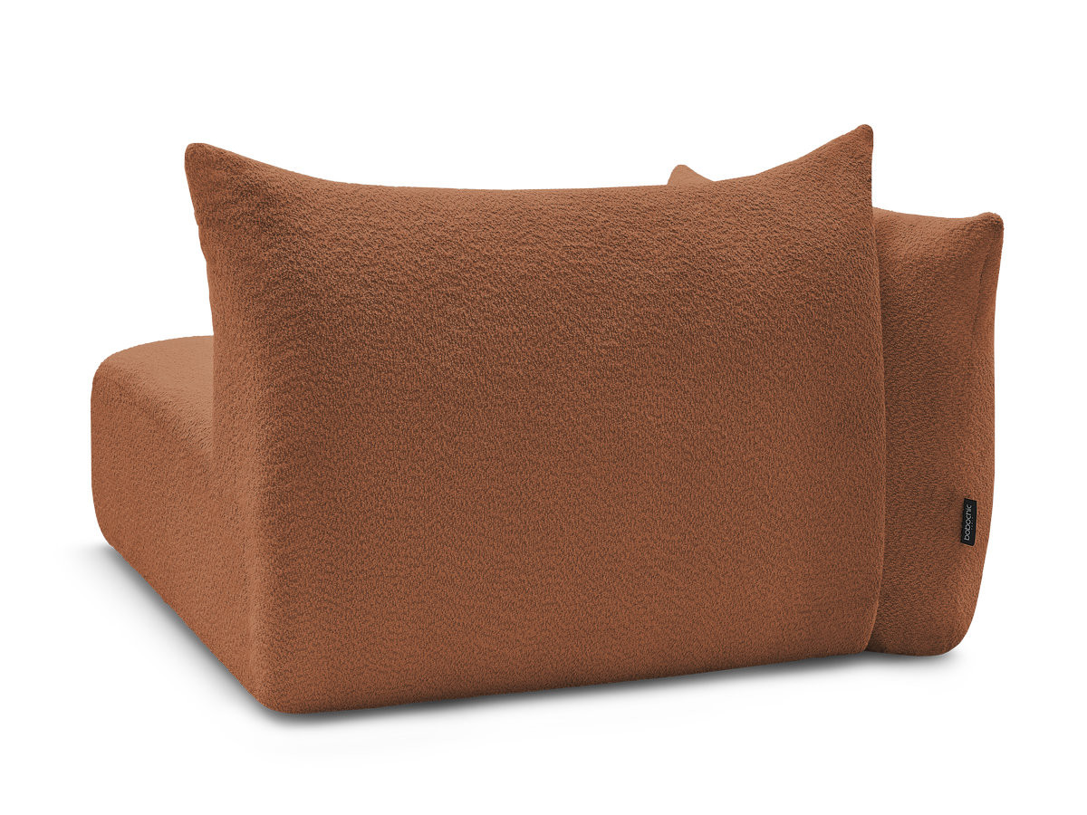 Chauffeuse 2 place avec accoudoir pour canapé modulable AZRA tissu bouclette