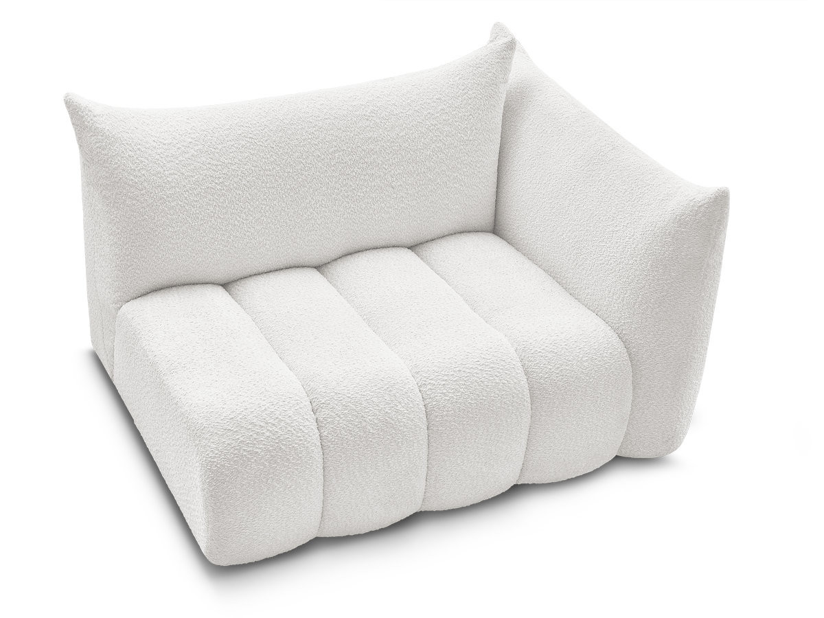 Chauffeuse 2 place avec accoudoir pour canapé modulable AZRA tissu bouclette