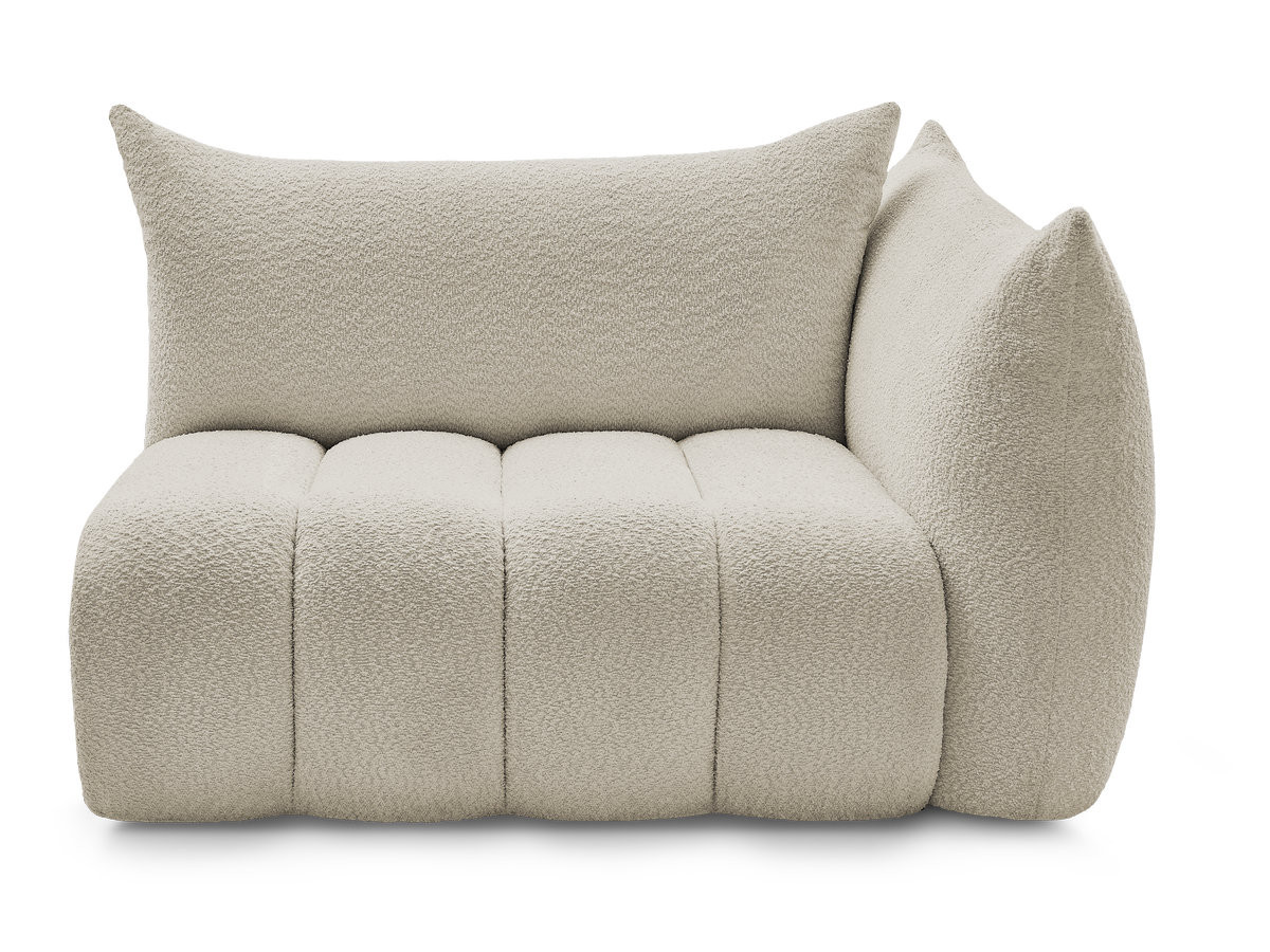 Chauffeuse 2 place avec accoudoir pour canapé modulable AZRA tissu bouclette