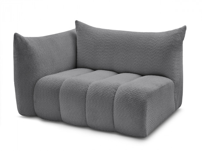 Chauffeuse 2 place avec accoudoir pour canapé modulable AZRA tissu bouclette