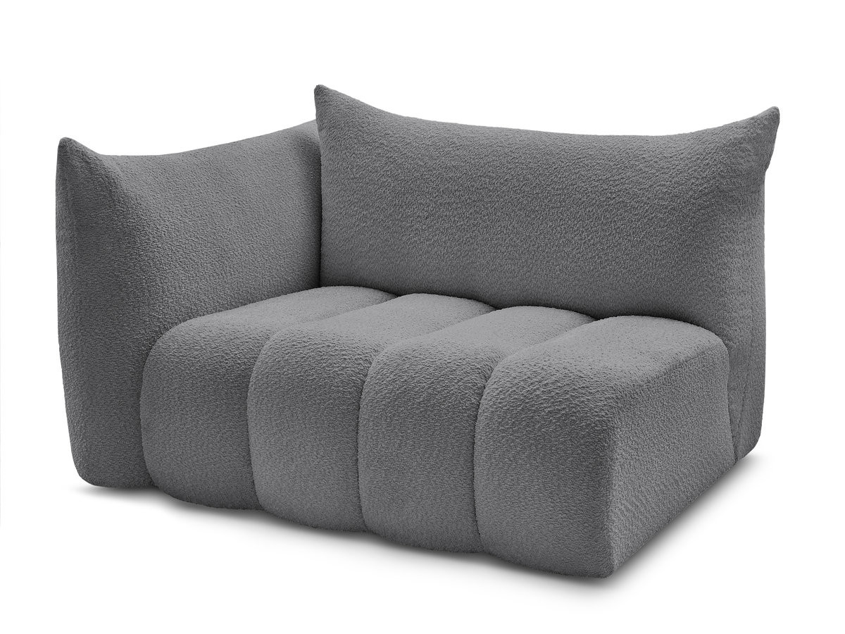 Chauffeuse 2 place avec accoudoir pour canapé modulable AZRA tissu bouclette