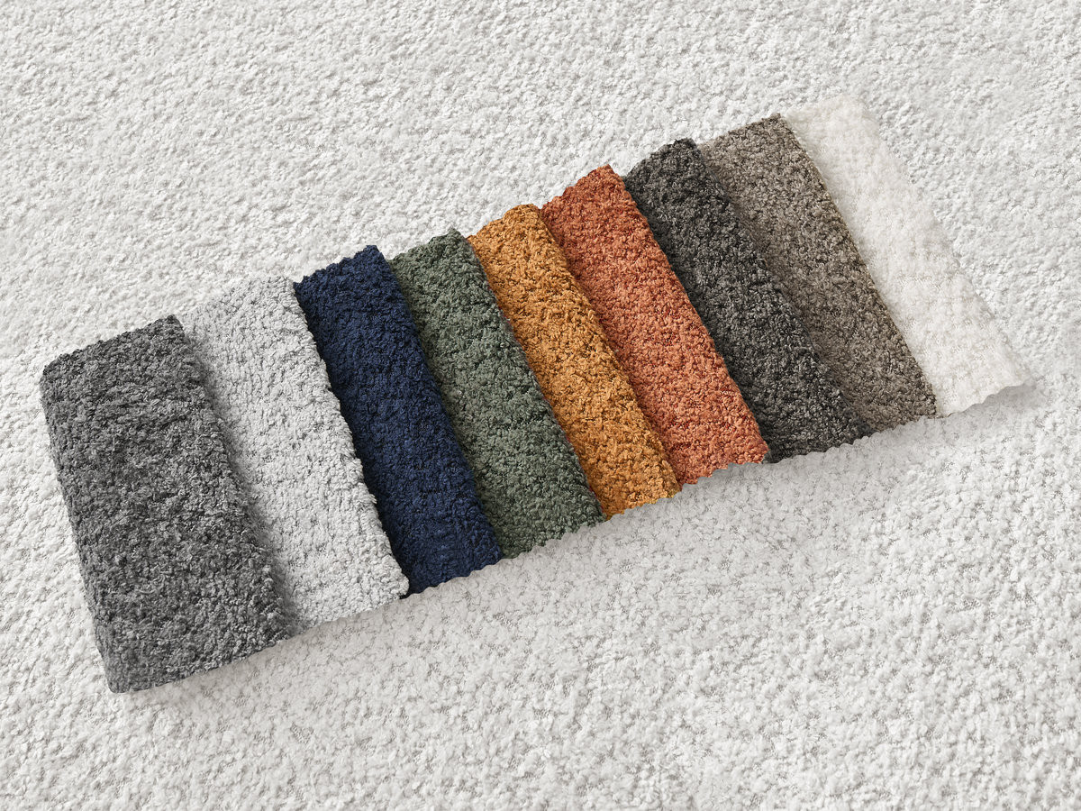 Chauffeuse 2 place avec accoudoir pour canapé modulable AZRA tissu bouclette