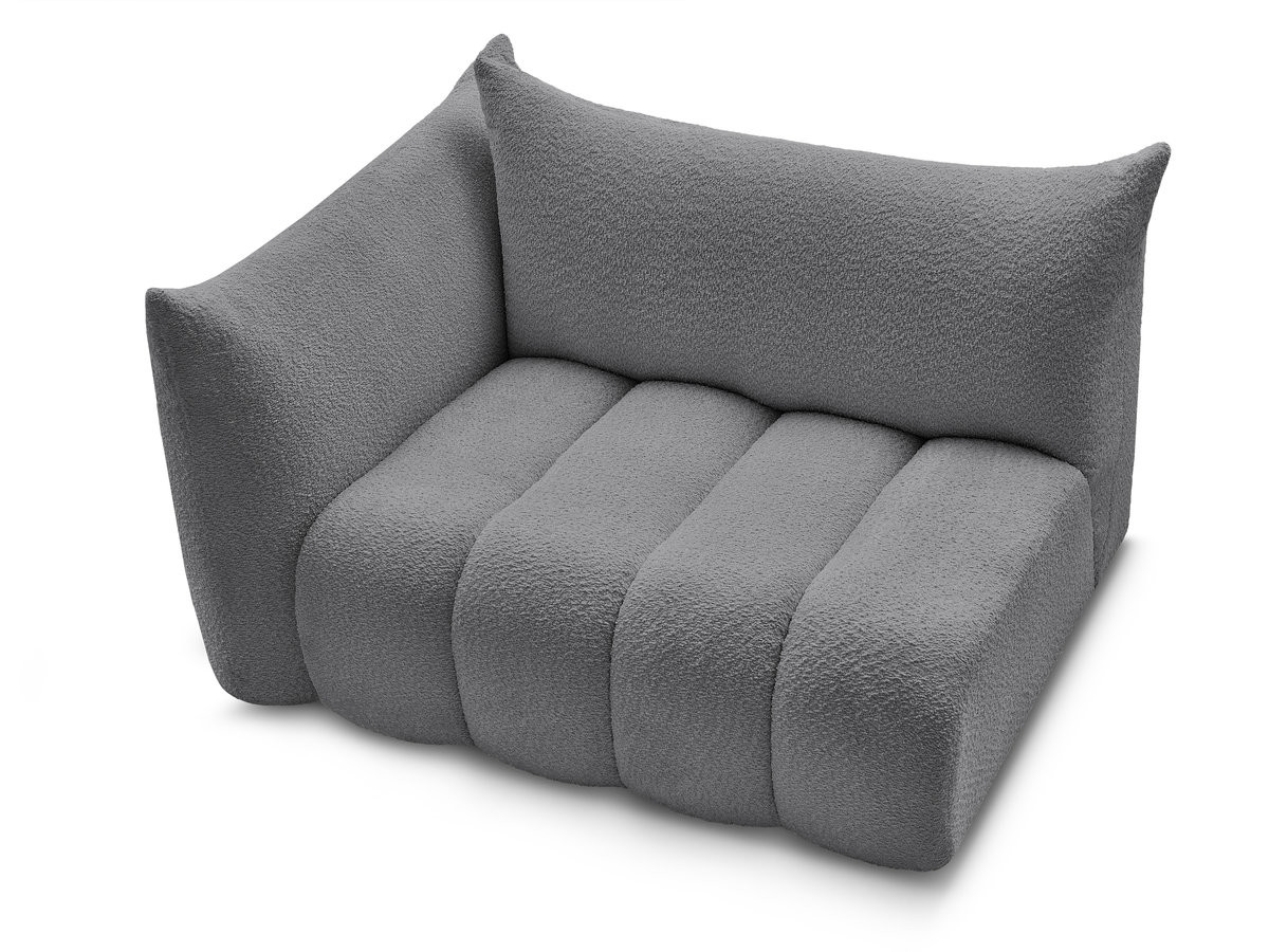 Chauffeuse 2 place avec accoudoir pour canapé modulable AZRA tissu bouclette