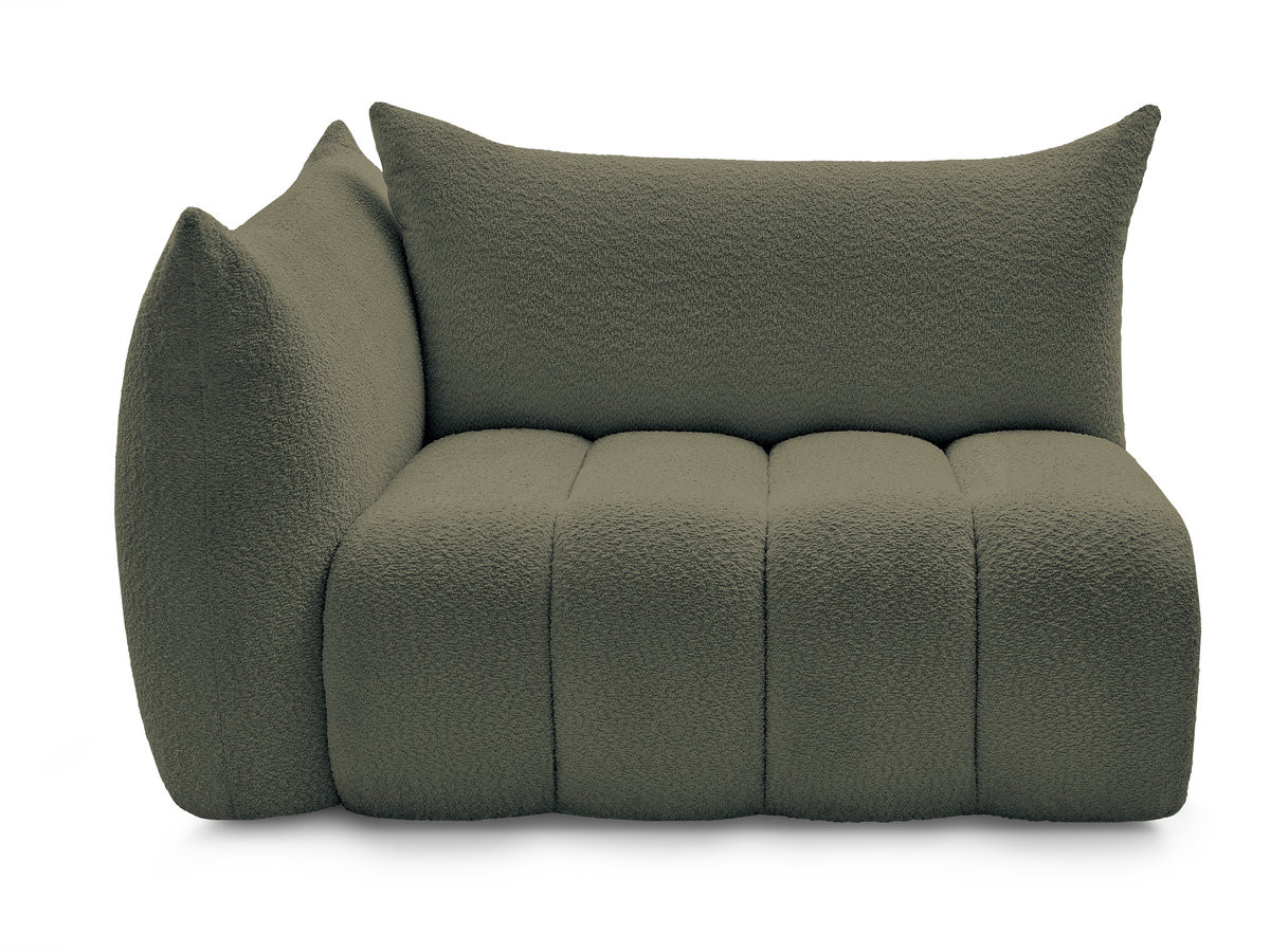 Chauffeuse 2 place avec accoudoir pour canapé modulable AZRA tissu bouclette