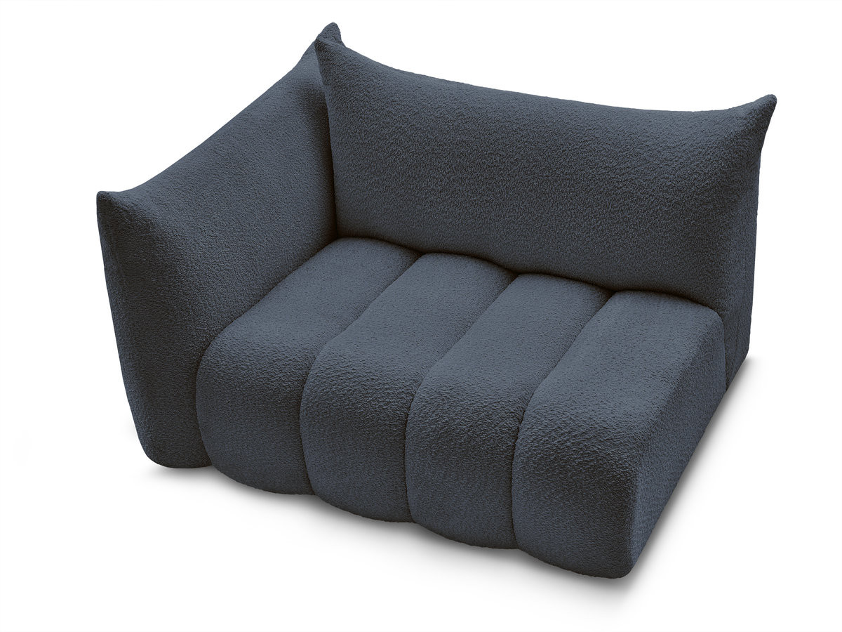 Chauffeuse 2 place avec accoudoir pour canapé modulable AZRA tissu bouclette