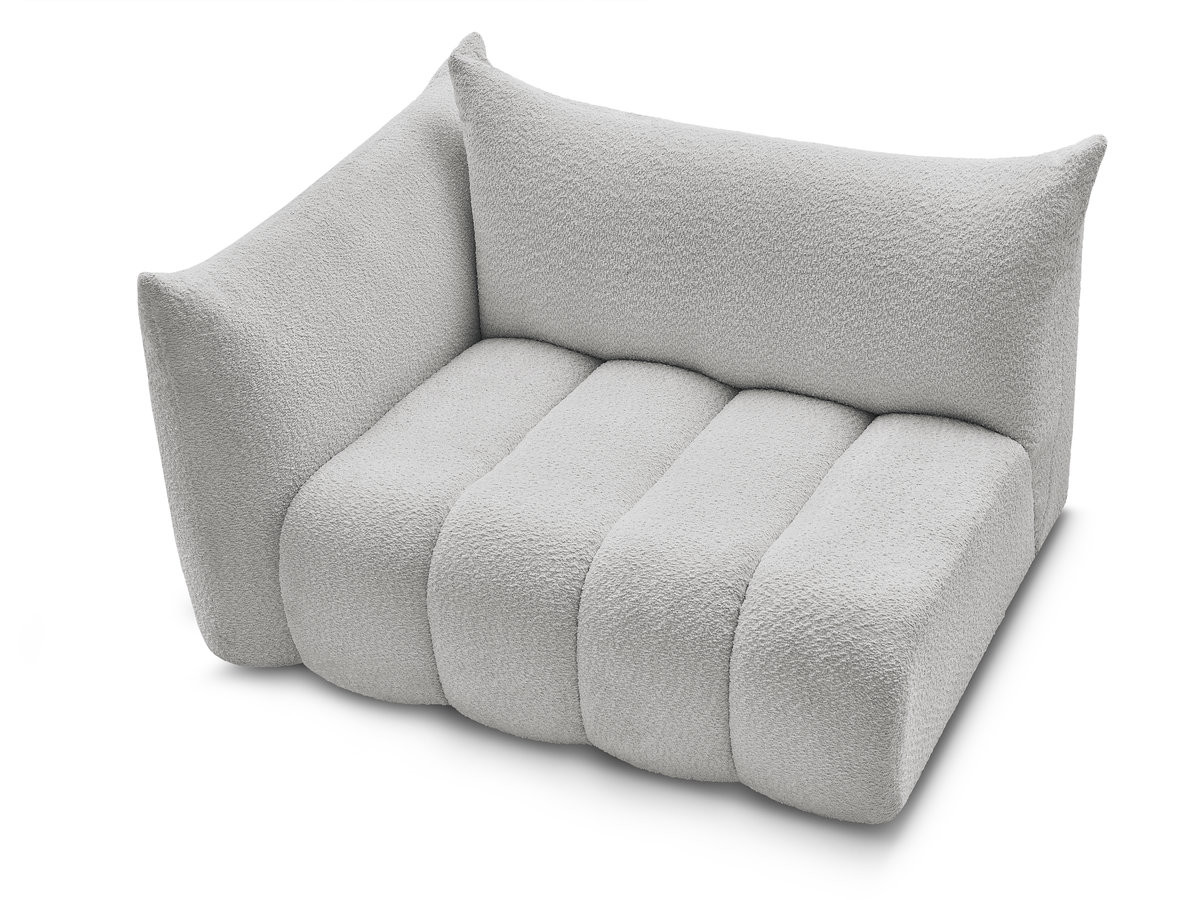 Chauffeuse 2 place avec accoudoir pour canapé modulable AZRA tissu bouclette