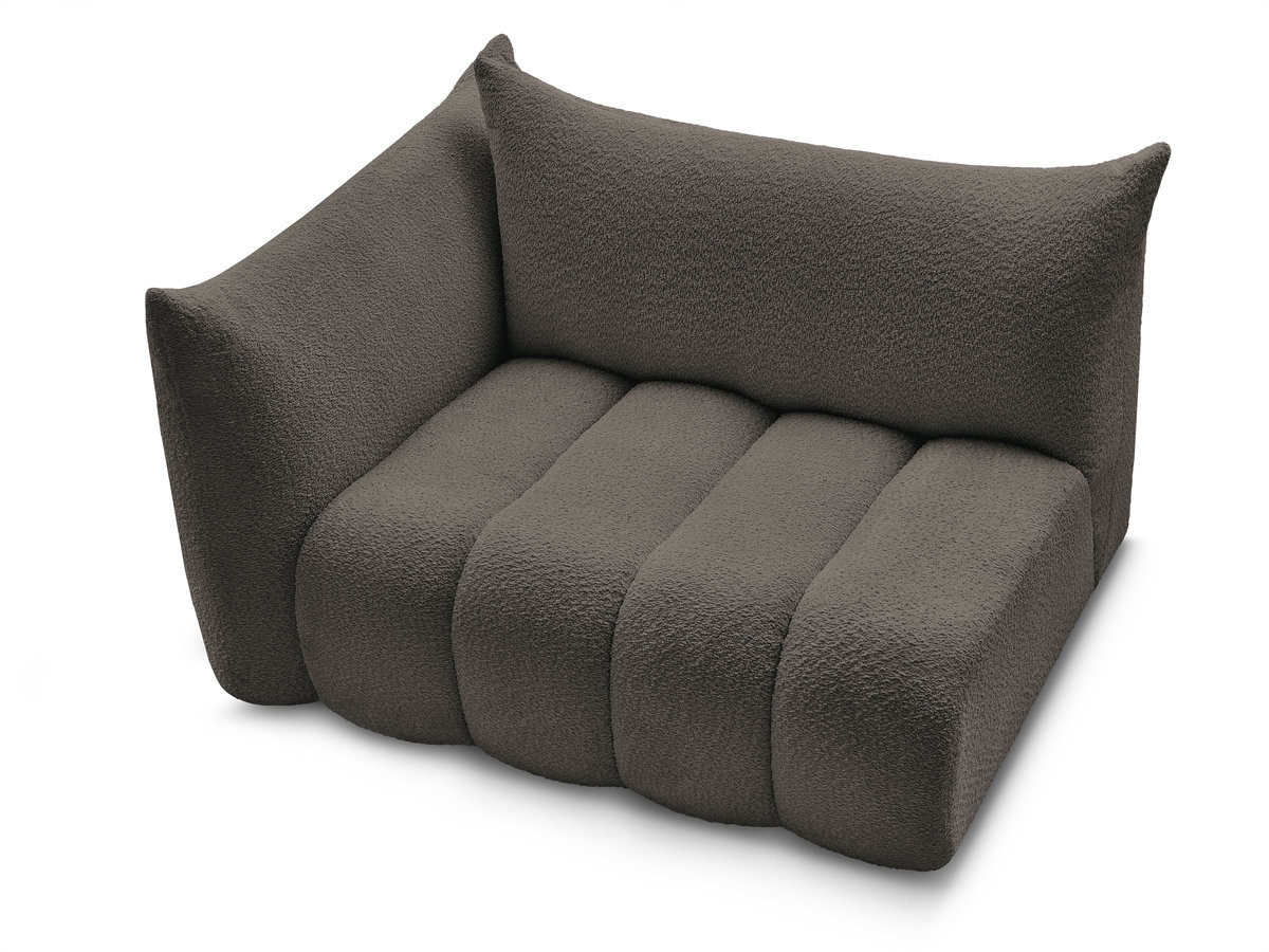 Chauffeuse 2 place avec accoudoir pour canapé modulable AZRA tissu bouclette