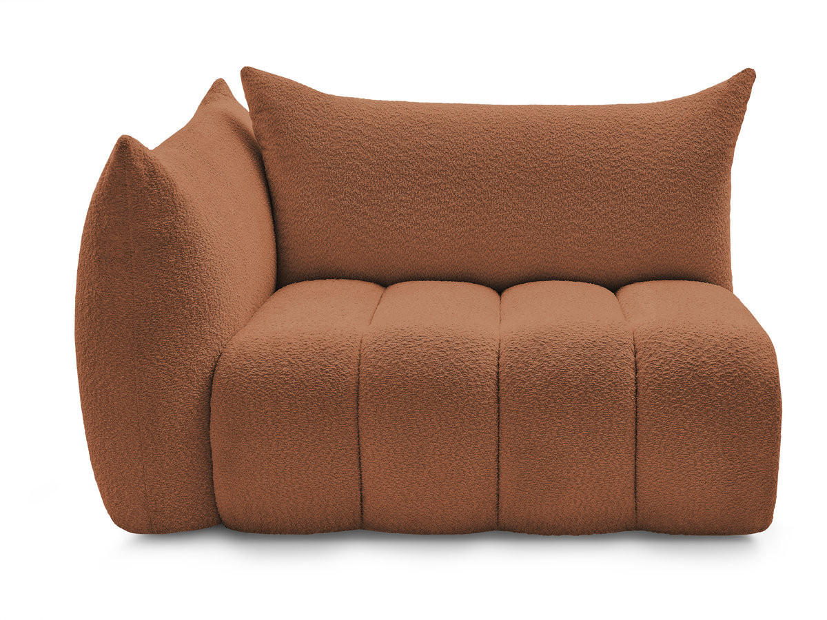 Chauffeuse 2 place avec accoudoir pour canapé modulable AZRA tissu bouclette