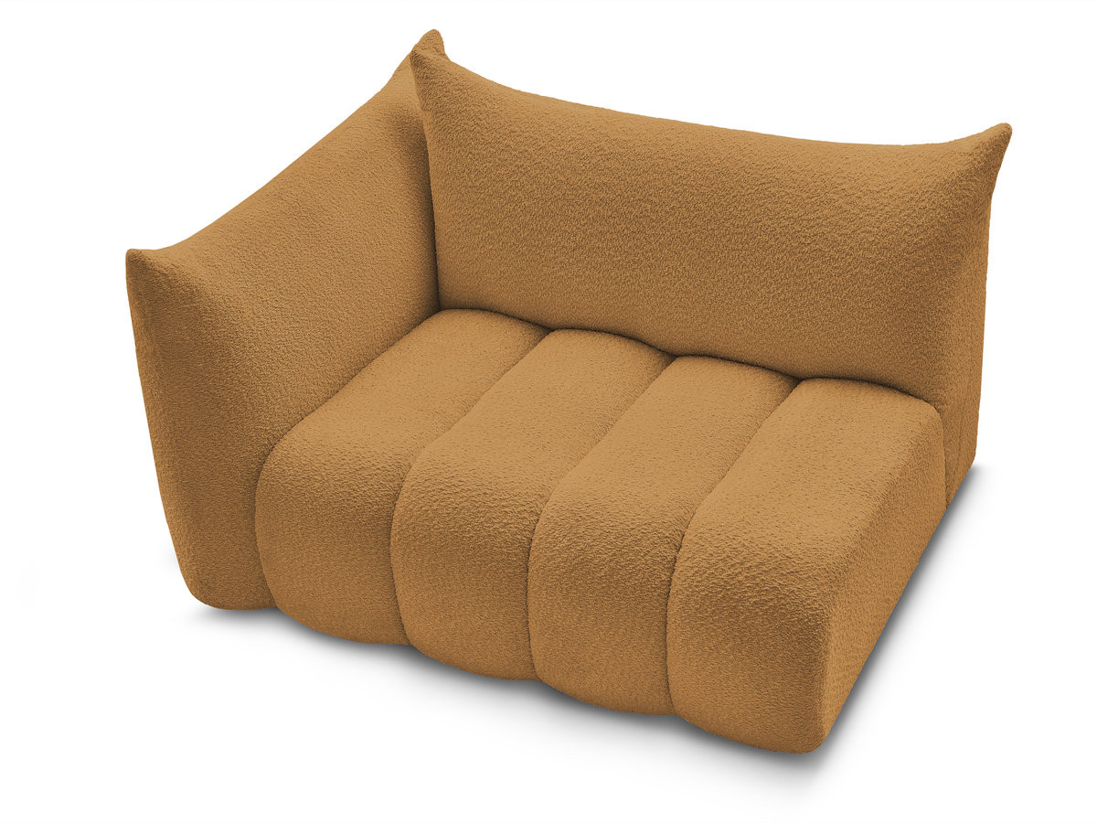 Chauffeuse 2 place avec accoudoir pour canapé modulable AZRA tissu bouclette