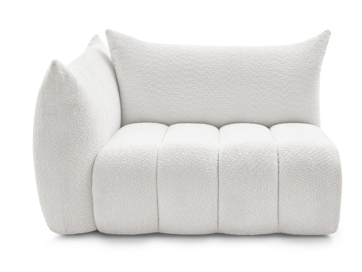 Chauffeuse 2 place avec accoudoir pour canapé modulable AZRA tissu bouclette