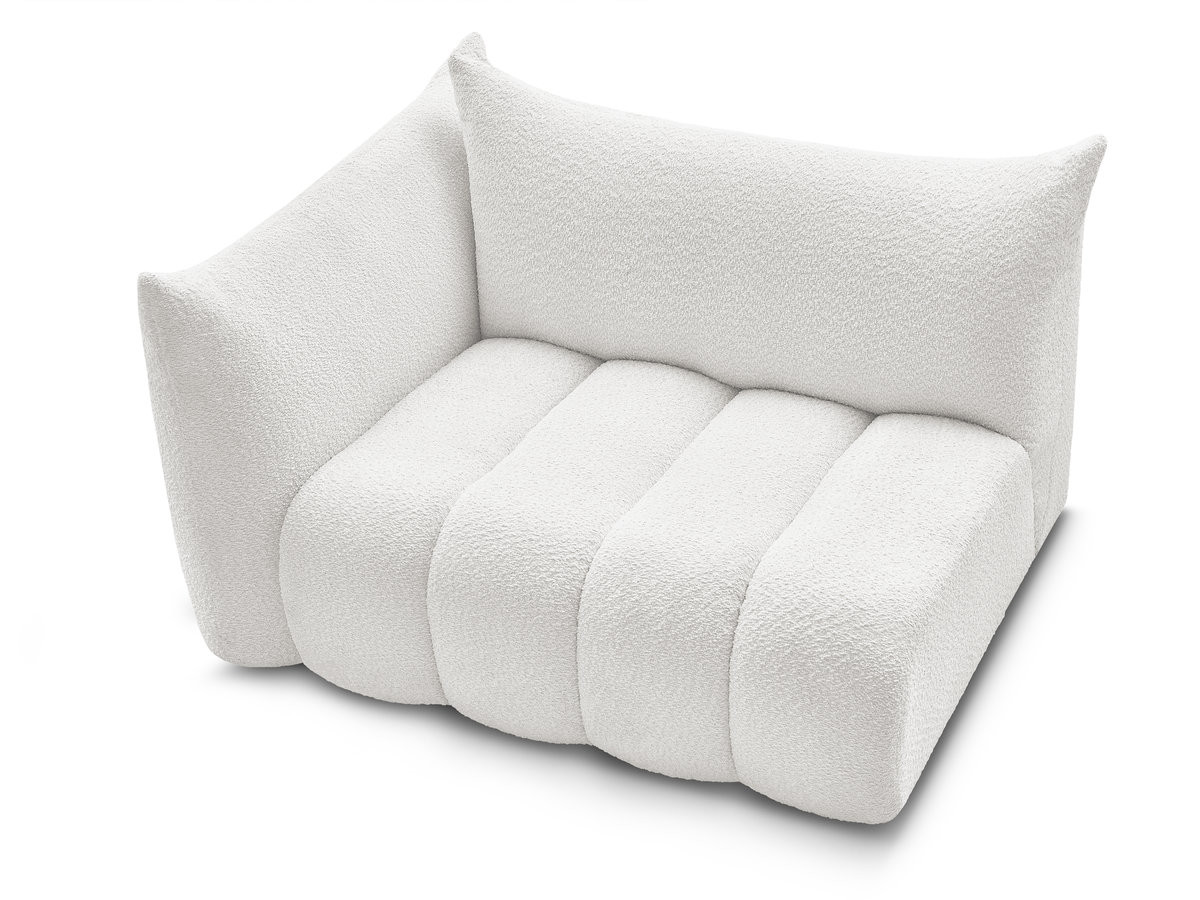 Chauffeuse 2 place avec accoudoir pour canapé modulable AZRA tissu bouclette