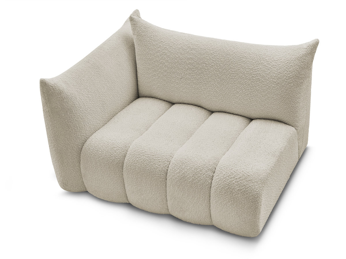 Chauffeuse 2 place avec accoudoir pour canapé modulable AZRA tissu bouclette